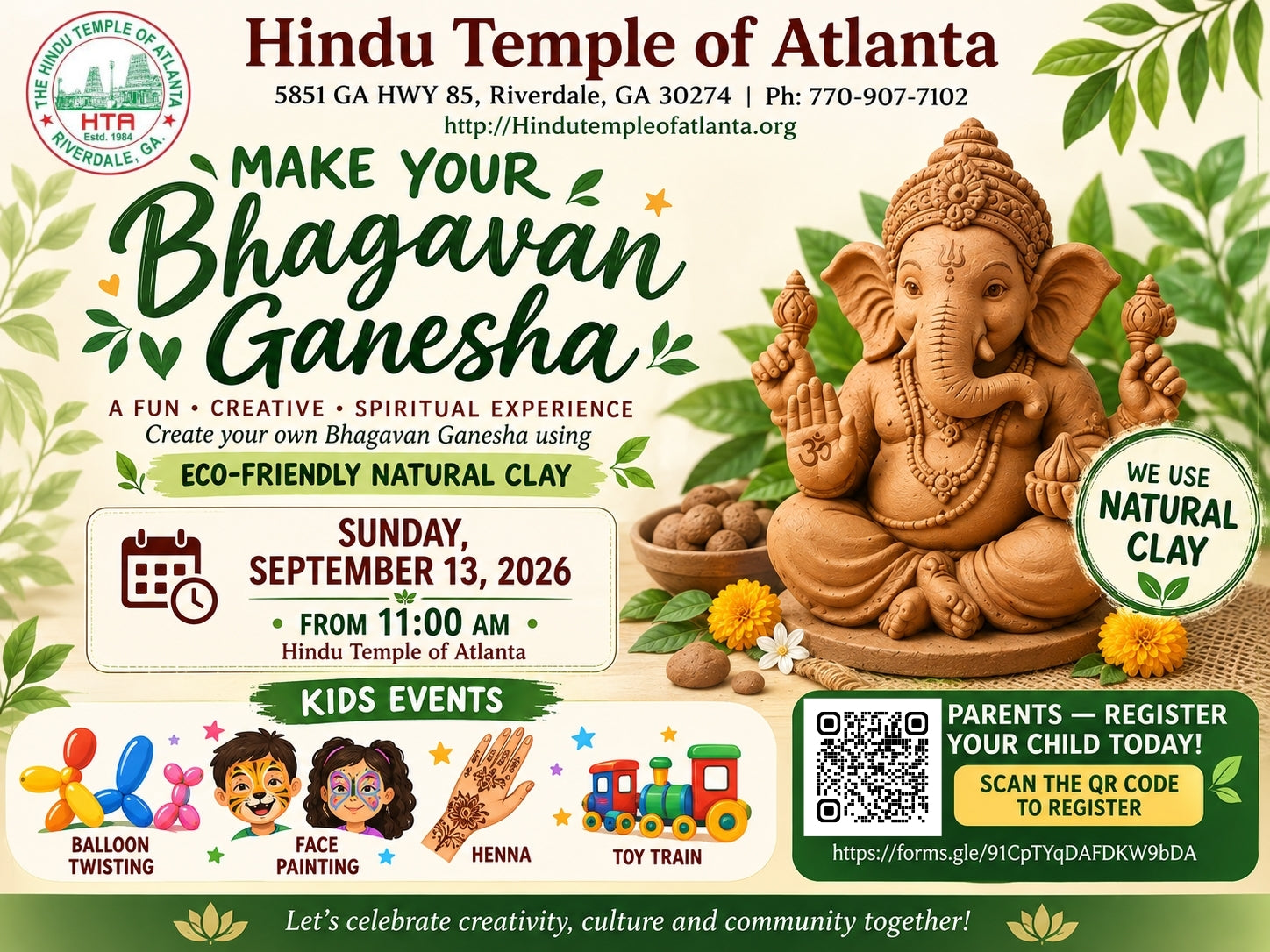 Make Your Own Ganesha - Kids Ganesh Chaturthi Workshop